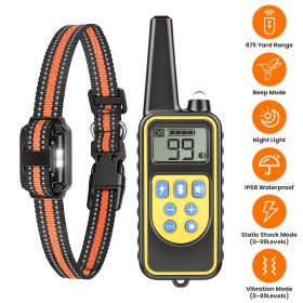 Dog Training Collar with Remote Rechargeable Dog Training Collar IP68 Waterproof with 4 Training Modes 3 Channels for Medium and Small Dogs (Type: Yellow_1Collar)