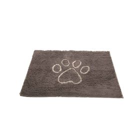 DGS Pet Products Dirty Dog Door Mat Small Mocha Brown 23" x 16" x 2" (Color: Misty Grey, size: small)