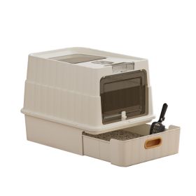 Only Self Pickup---Drawer Cat Litter Box (Option: WHITE)